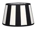 Brillibrum Design Lampenschirm gestreift Tischlampenschirm mit Streifenmuster für Lampenfassung E27 Streifen Design Tischleuchte oval rund Stoff (Oval: 20x15x13cm, Schwarz -Creme)