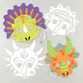 Masken Dinosaurier zum Ausmalen (pro Set 8) Bastelsets