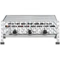 vidaXL vidXL Gastro-Gasgrill 3 Flammen Edelstahl Silbern - Silber
