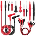 QIMEI-SHOP Multimeter Messleitungen Kit mit Krokodilklemmen Messleitung 2 mm Prüfsonden Prüfhaken 6 mm U-förmiger Stecker Messspitzen für Digital Multimeter 20 Stück
