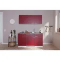 Respekta Miniküche Singleküchen, Rot, Holzwerkstoff, 1 Schublade(n),1 Schublade(n) Schubladen, nur wie online abgebildet bestellbar, seitenverkehrt montierbar, 150 cm, Made in Germany, links aufbaubar, rechts aufbaubar, Küchen, Miniküchen