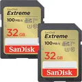 SanDisk Extreme SDHC Speicherkarte 32GB UHS-I V30 U3 100MB/s 2er Pack