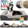ELONEO Orthopädisches Hundebett, Größe M - Grau