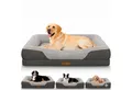 ELONEO Hundebett ELONEO - Orthopädisches Premium Hundebett, gelenkschonend, waschbar, Aus kuscheligem Sherpa-Fleece und strapazierfähigem Sofastoff