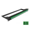Delock Patchpanel Verteiler Glasfaser LWL Panel 19 Zoll Geräteschrank Schwarz