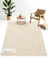 carpetfine Wollteppich Gabbeh Uni Beige 80x150 cm | Moderner Teppich für Wohn- und Schlafzimmer