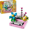 LEGO Creator 3in1 Schreibmaschine mit Blumen - Spielzeug umbaubar in ein Keytar Modell oder einen Blumentopf mit Notizblock & Stift - Bauset - Geschenk für Mädchen und Jungen ab 8 Jahren 31169