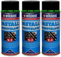3x400ml Lackspray Metall Schutzlack 2in1 Rostschutz & Lack Farbe Schwarz RAL9005