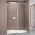Nischentür Nischenschiebetür Duschabtrennung Teramo4-2 105x195cm Esg-sicherheitsglas Duschtür Aus Klarglas Teilgerahmt 4-punkt-befestigung Inkl. Nano-beschichtung - Doporro
