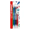 STABILO - Druck-Kugelschreiber - pointball colorful - 4er Pack - ultramarinblau, dunkelgrau, rostrot, minzgrün