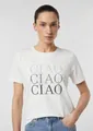 comma Kurzarmshirt T-Shirt Jersey-T-Shirt mit Strasssteinchen