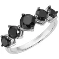 GIORGIO MARTELLO MILANO Silberring mit schwarzem Spinell, Silber 925 schwarz 60