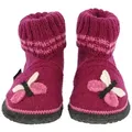 Beck Hüttenschuh Butterfly Hüttenschuhe (aus Österreich, warme Füße für Kita, Schule und Zuhause) rutschfeste Sohle, 100% atmungsaktive Schurwolle rosa 28 EU