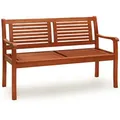 Casaria® Gartenbank Wetterfest Holz Fsc®-zertifiziert 320kg Belastbar 2-sitzer Armlehne Rückenlehne 120x56cm Garten Balkon Holzbank Eukalyptus Braun