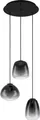 EGLO Hängelampe Aguilares, Cluster Pendelleuchte Rauchglas über Esstisch, 3-flammige Deckenlampe hängend, E27, Ø 43 cm
