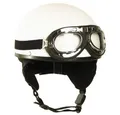 Mil-Tec Schutzhelm Retro Helm Halbschale mit Brille