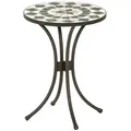 Dehner Blumenständer Blumenhocker Diana mit Mosaik, Stahl/Stein, Dekorativer Blumentisch mit Stern-Mosaik und wetterbeständigem Metall braun Ø 41 cm x 55 cm