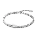 PANDORA Timeless Behandelte Süßwasserzuchtperle & Kugeln Armband aus Sterling-Silber mit Cubic Zirkonia, Timeless Kollektion, 16cm, 593173C01-16