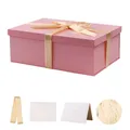 Geschenkbox mit Deckel 31 x 21 x 11 cm groß, Geschenkbox mit Schleifen, Grußk...