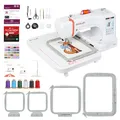 PooLin EOC06 Stickmaschine, Touchscreen, digitale Stickmaschine, Buchstaben und Muster, Embroidery-Maschine, zum Personalisieren von T-Shirts, Poloshirts, Jacken, Hemden, Taschen, Handtüchern und mehr