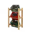 PROREGAL® Flaschenregal Getränkekistenregal PINEPEAK, HxBxT 108x70x38,8cm, für 3 Kisten, Braun