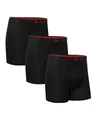 DANISH ENDURANCE Bambus Boxershorts Herren, Mit Eingriff, Superweiche Unterhosen Männer, Atmungsaktiv & Etikettfrei, 3er oder 6er Pack, Schwarz/Rot, XL