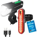 FISCHER Akku-USB-LED Beleuchtungsset - 80 Lux inkl. Bremslicht Stableuchte