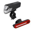 FISCHER Akku Fahrrad Beleuchtung LED Seit USB 80 Lux inkl Bremslicht 81396-