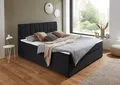 Boxbett "Alva, wahlweise mit Matratze", schwarz, B:140cm L:211cm, ATLANTIC HOME COLLECTION, Komplettbetten, Boxbett, wahlweise mit Matratze und Topper