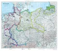 Historische Karte: Deutschland mit Besatzungszonen - 1. September 1945 (gerollt): - Deutschland nach dem 2. Weltkrieg -