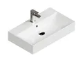 Aqua Bagno Waschbecken Aufsatzwaschbecken 70cm weiß eckig wandhängend Waschtisch (Packung)