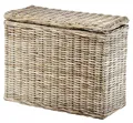 Kobolo Wäschesortierer Wäschesammler - 3 Fächer - Rattan Kubu grau