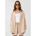 QS Langarmbluse Bluse Hemdbluse aus Musselin beige XS (34)