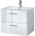welltime Waschtisch Trento in verschiedenen Ausführungen inkl. Waschbecken, Badmöbel in Breite 60 cm, Badschrank Waschplatz mit 2 Schubladen