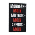 Finally Home Morgens - Moin, Mittags - Moin, Abends - Moin Patch zum Aufbügeln | Hamburg Patches, Norddeutsch Bügelbild, Biker Aufbügler, Lustige Aufnäher