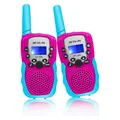 Retevis RT388 Walkie Talkie Kinder, 8 Kanäle Funkgerät Große Reichweite mit Taschenlampe VOX, Geschenk Spielzeug ab 3-12 Jahre für Reise, im Freien (1Pcs, Blue-Pink)