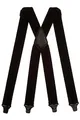 Olata Heavy Duty Hosenträger X-Form mit überkreuzten Trägern/Flughafenfreundliche Herren Hosenträger mit Plastik-Clips – 4cm. Schwarz