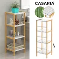DeubaXXL DE Standregal Bambus Weiß 110x33x34cm 107920