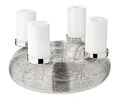 EDZARD Adventskranz Verona (Durchmesser 30 cm, Höhe 10 cm) vernickelt silberfarben, geeignet für Kerzen Durchmesser 7 cm - perfekt für die Cornelius Dauerkerzen von EDZARD