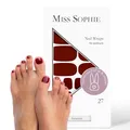 Miss Sophie Pedi Wraps - Burgundy Pedicure - Einfarbig, Rot, Nail Wraps for pedicure - 27 ultra-dünne selbstklebende langanhaltende Nagelfolien