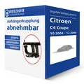 Auto Hak Anhängerkupplung abnehmbar für CITROEN C4 Coupe Typ LA AHK