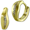 GoldDream Paar Creolen GoldDream weiß Blatt Ohrringe Zirkonia (Creolen), Damen Creolen Blatt aus 333 Gelbgold - 8 Karat, Farbe: gold, weiß