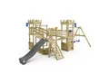 Wickey Klettergerüst Smart Arch – Ritterburg-Spielturm mit Wackelbrücke, Rutsche & Schaukel, (Kletterturm in Burg-Optik mit Kletternetz & Kletterseil, Abenteuer-Spielhaus für kleine Ritter & Prinzessinnen), Unvergessliche Abenteuer für Kinder & 10 Jahre Garantie*