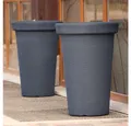 KAGM Pflanzkübel XXL Blumenkübel 2er SET mit Pflanzeinsatz aus Kunststoff Anthrazit