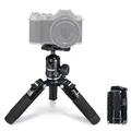 Rollei Compact Traveler Mini M1, Ministativ Kamera aus Aluminium 49cm Leichtes Desktop Reisestativ Klein mit Arca Swiss Kugelkopf Kompaktes Tischstativ für DSLR Schwarz, Stativ-Klein-Mini-Tripod