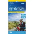 ADFC-Regionalkarte Schleswig-Holsteinische Nordseeküste mit Inseln, 1:75.000, mit Tagestourenvorschlägen, reiß- und wetterfest, E-Bike-geeignet, GP