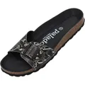 Palado Pantoletten Damen Malta Vipera – bequeme Sandalen Made in Spain - Hausschuhe mit dämpfendem Kork-Fußbett - modische Sommerschuhe Schwarz UK7 - EU40