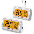 ThermoPro Kühlschrankthermometer Digital Innenbereich 2 Stück Weiß Thermometer