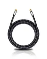 Oehlbach XXL Transmission Ultra - High End HPOCC Antennenkabel für TV und Radio, Koaxialstecker m/w, DVB-T2, HDTV, 4k & Ultra HD - 10m schwarz/grau