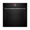 Bosch HBG7721B2, Serie 8 Smarter Einbau-Backofen, 60 x 60 cm, Made in Germany, Schwarz, Pyrolyse & Hydrolyse Selbstreinigung, Air Fry, Automatikprogramme, 3D Heißluft, Farb-Touchscreen & Bedienring